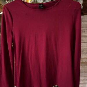 Elegant Maroon Long Sleeve Tee